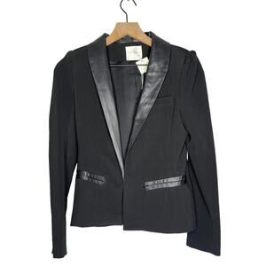 Line & Dot lamb skin black blazer jacket size small new with tags